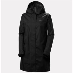 Helly Hansen Long Vancouver Hooded Waterproof Raincoat Like New Black XL